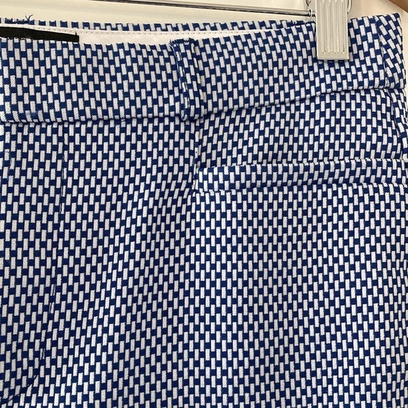 Banana Republic Factory 4 ankle pants Sloan curvy fit blue white - Picture 3 of 14